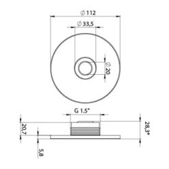Einlaufdüse Ocean Edelstahl Rund - 13 Mm Öffnung Kugelloch -Swimmingpool Verkaufsladen 563716787220210714 10 03 48EIN edelstahlabdeckungen 77586 dimension 01