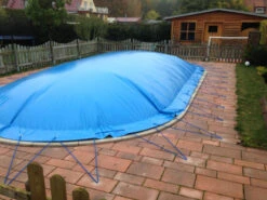 Aufblasbare Poolabdeckung Achtformbecken Blau 525 X 320 Cm