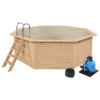 Holzpool Komplettset Rund Sand 400 X 400 X 124 Cm 2 Holzpool Komplettset Rund Sand 400 X 400 X 124 Cm -Swimmingpool Verkaufsladen Achteckpool andere Ecke sand