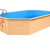 Holzpool Oval Natur/ Blau - 610 X 400 X 124 Cm