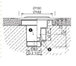 MTS Bodenablauf ABScw 2" Rost Niro BEB 5 MTS Bodenablauf ABScw 2" Rost Niro BEB -Swimmingpool Verkaufsladen Masszeichnung4314