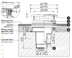 MTS Bodenablauf ABScw 2" Antiwd. Niro BEB 5 MTS Bodenablauf ABScw 2" Antiwd. Niro BEB -Swimmingpool Verkaufsladen MasszeichnungMTS4344
