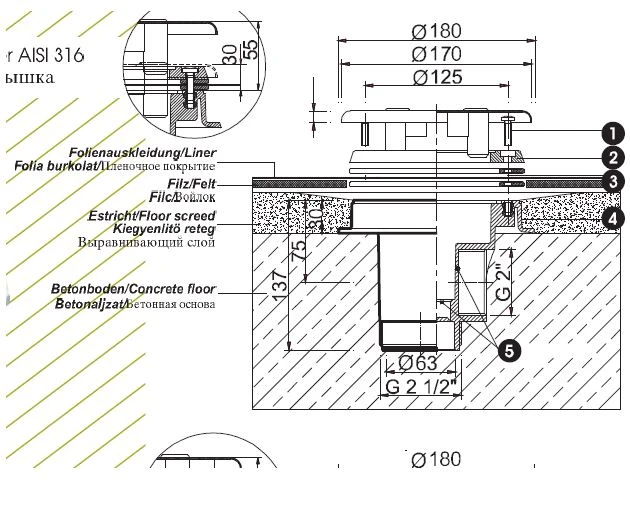 MTS Bodenablauf ABScw 2" Bl. Niro VGB 4 MTS Bodenablauf ABScw 2" Bl. Niro VGB – Bild 2