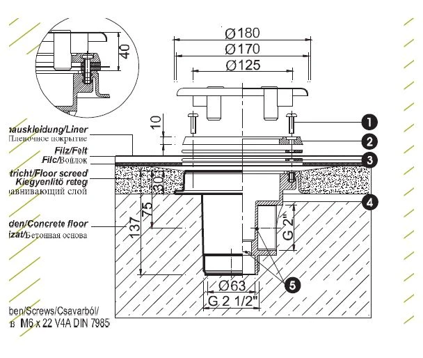MTS Bodenablauf ABScw 2" Antiwd. Niro VGB 4 MTS Bodenablauf ABScw 2" Antiwd. Niro VGB – Bild 2