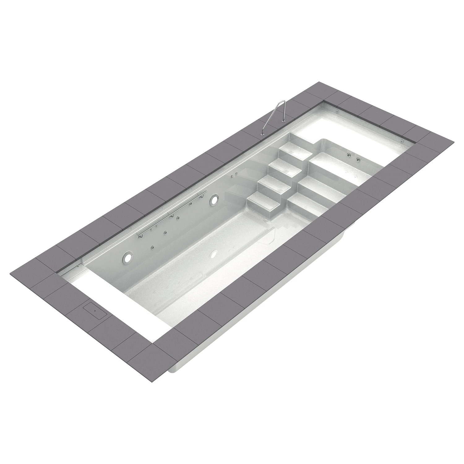 Reku Single S GFK-Fertigbecken Mit Lounge - 550 X 270 Cm 3 Reku Single S GFK-Fertigbecken Mit Lounge - 550 X 270 Cm