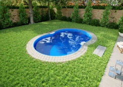 Stahlwandpool Achtform Blau 0,8 - 3,20m X 5,25m X 1,20m
