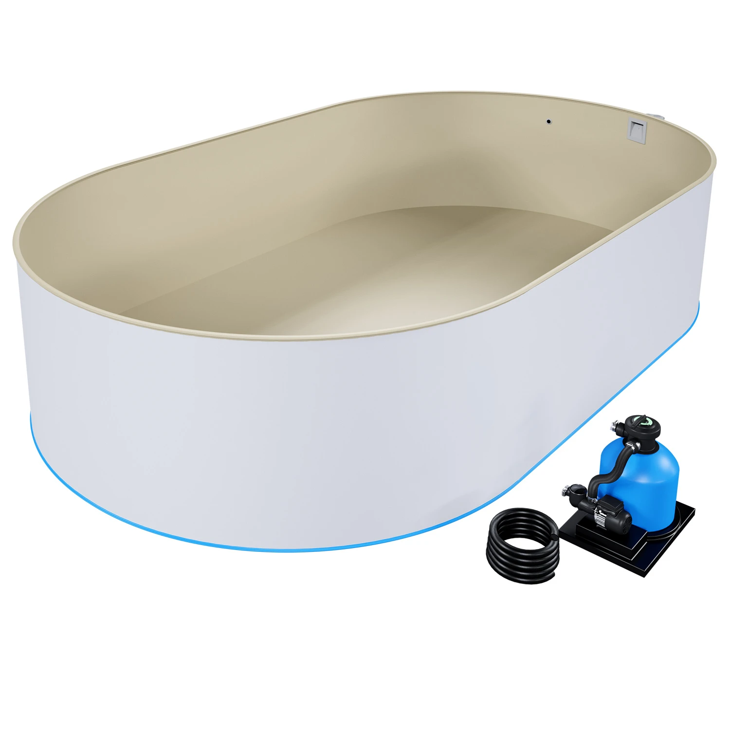 Stahlwandpool Komplettset Basic Oval Sand 0,8mm - 3,60m X 6,23m X 1,50m, Eingelassen 4 Stahlwandpool Komplettset Basic Oval Sand 0,8mm - 3,60m X 6,23m X 1,50m, Eingelassen – Bild 2