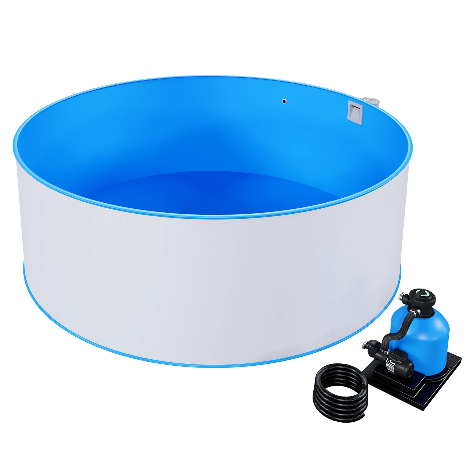 Stahlwandpool Komplettset Basic Rund Blau 0,8mm - D 3,50m, Tiefe 1,20m, Eingelassen 4 Stahlwandpool Komplettset Basic Rund Blau 0,8mm - D 3,50m, Tiefe 1,20m, Eingelassen – Bild 2