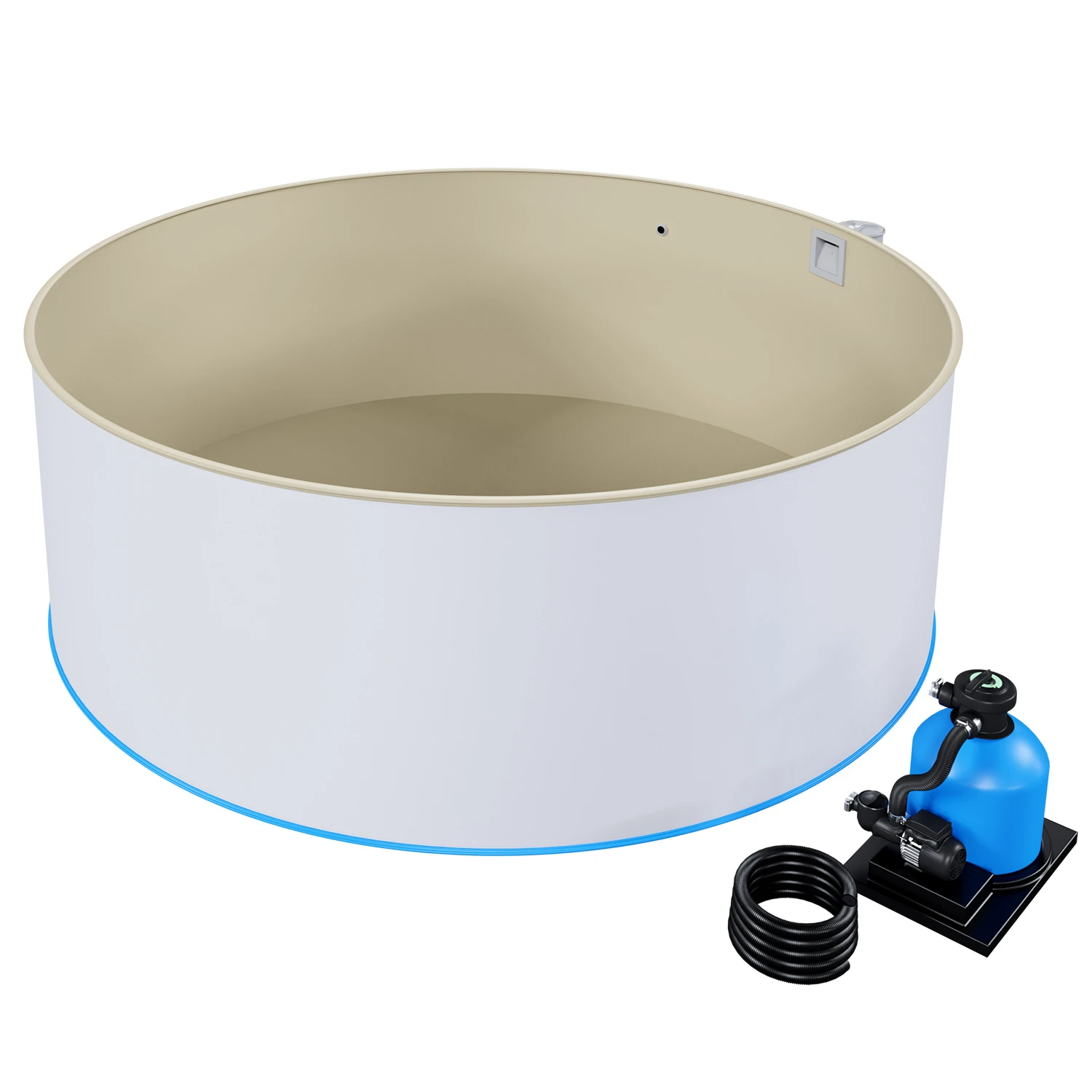 Stahlwandpool Komplettset Basic Rund Sand 0,8mm - D 3,50m, Tiefe 1,20m, Eingelassen 4 Stahlwandpool Komplettset Basic Rund Sand 0,8mm - D 3,50m, Tiefe 1,20m, Eingelassen – Bild 2