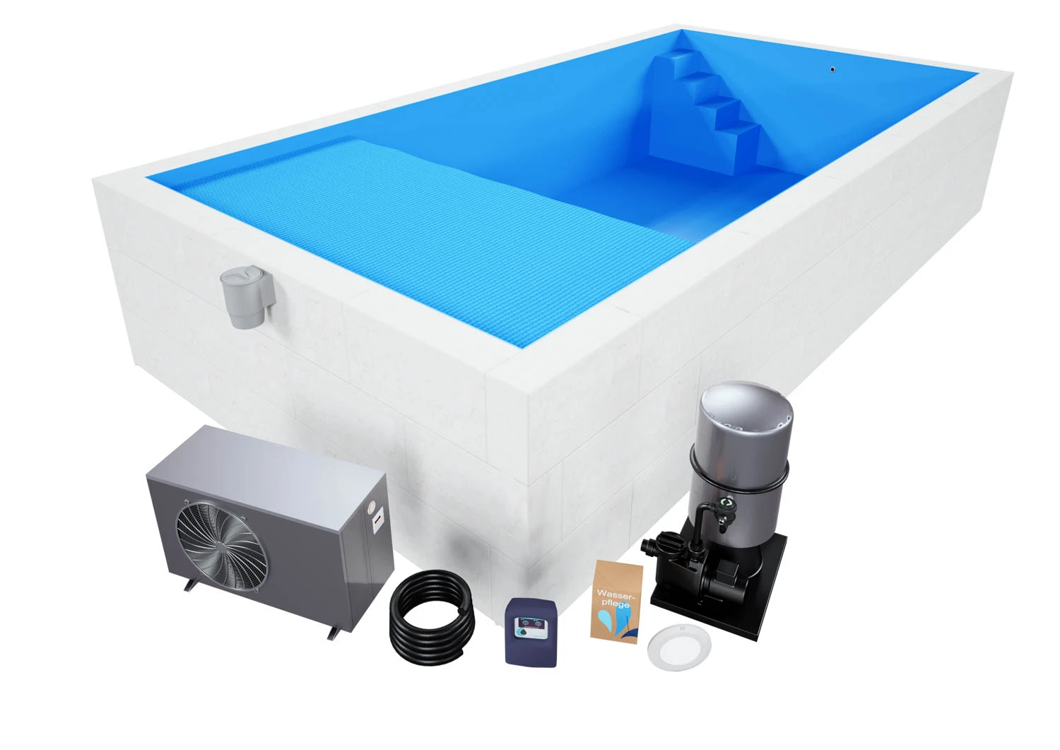 Styroporpool Komplettset Premium Blau Mit Ecktreppe Variofit - 500 X 300 X 150 Cm 5 Styroporpool Komplettset Premium Blau Mit Ecktreppe Variofit - 500 X 300 X 150 Cm – Bild 3