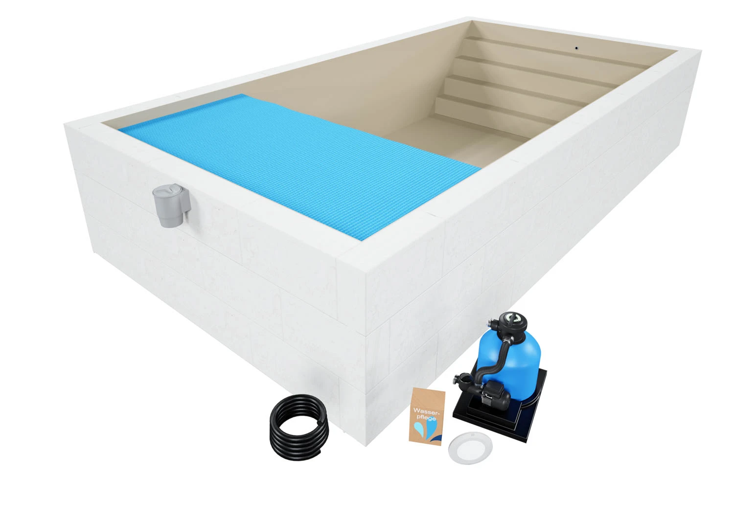 Styroporpool Komplettset Comfort Sand Mit Treppe Colossos - 600 X 300 X 150 Cm 5 Styroporpool Komplettset Comfort Sand Mit Treppe Colossos - 600 X 300 X 150 Cm – Bild 3