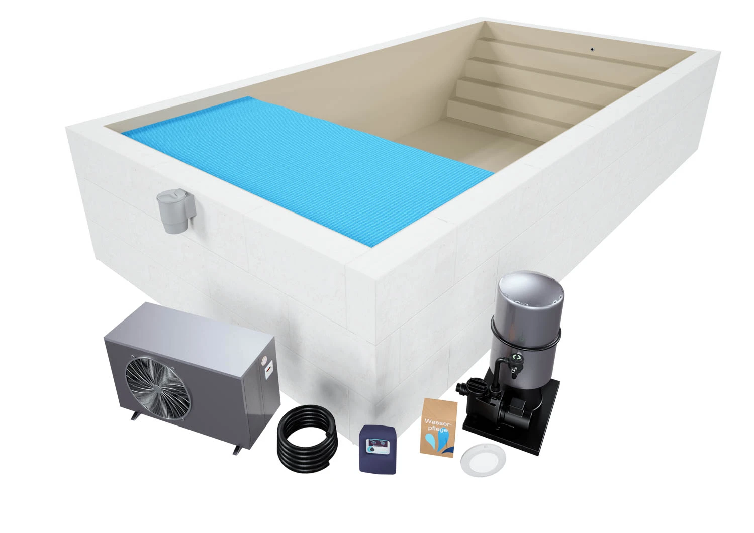 Styroporpool Komplettset Premium Sand Mit Treppe Colossos - 600 X 300 X 150 Cm 4 Styroporpool Komplettset Premium Sand Mit Treppe Colossos - 600 X 300 X 150 Cm – Bild 2