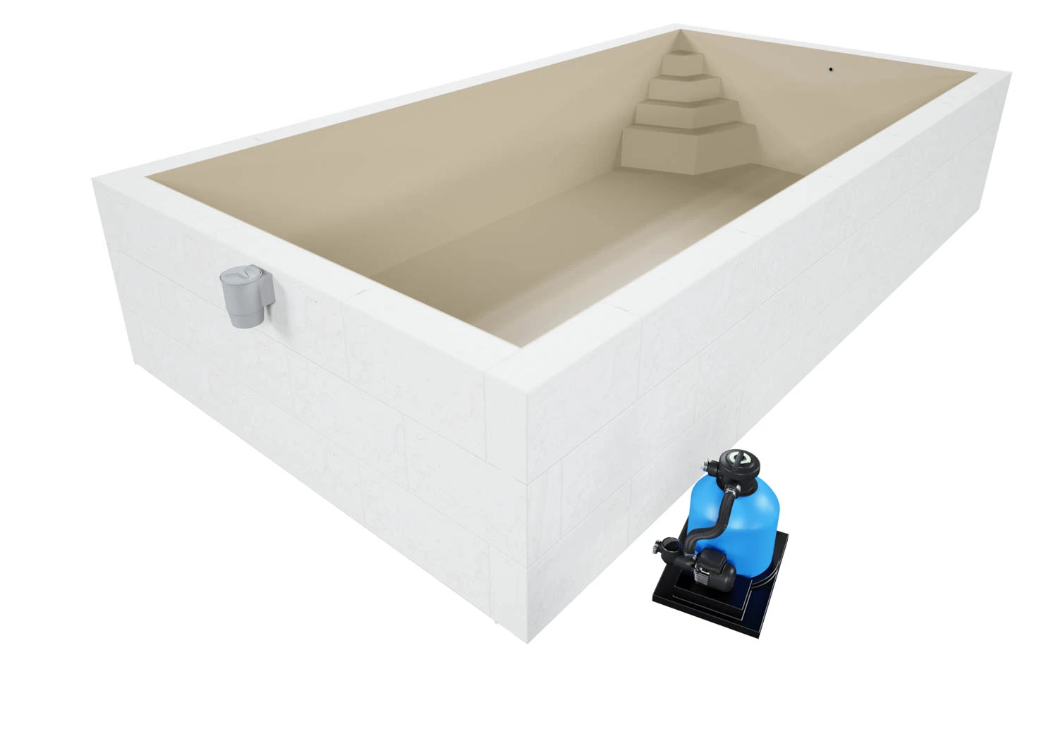 Styroporpool Komplettset Basic Sand Mit Ecktreppe Smaragd - 600 X 300 X 150 Cm 4 Styroporpool Komplettset Basic Sand Mit Ecktreppe Smaragd - 600 X 300 X 150 Cm – Bild 2
