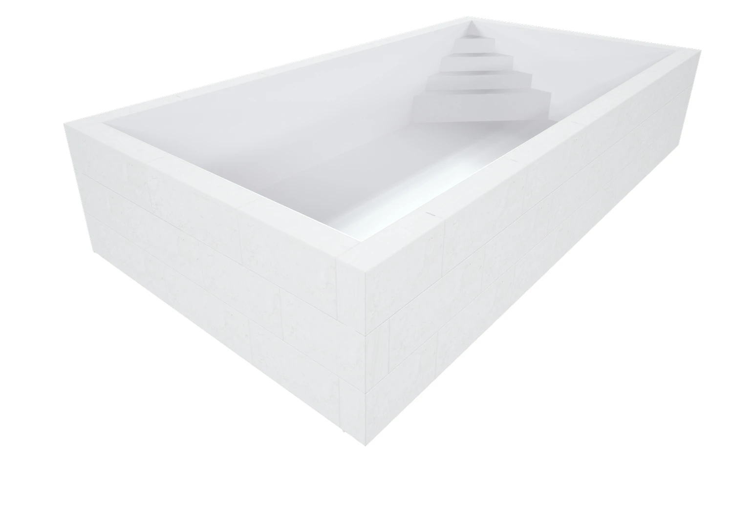 Styroporpool Weiß Mit Seitlicher Treppe Oblique - 600 X 300 X 150 Cm 4 Styroporpool Weiß Mit Seitlicher Treppe Oblique - 600 X 300 X 150 Cm – Bild 2