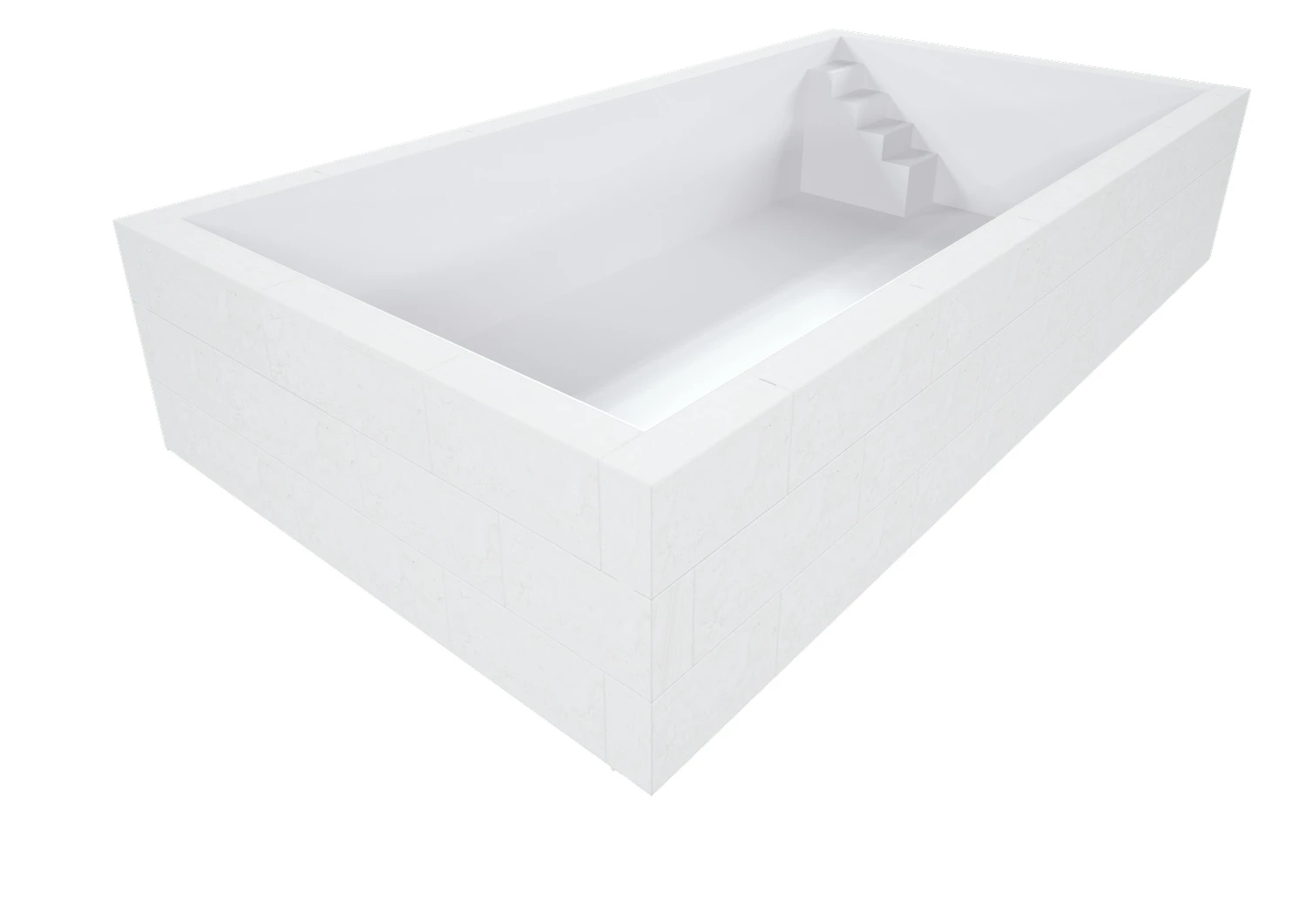 Styroporpool Weiß Mit Seitlicher Treppe Variofit - 500 X 300 X 150 Cm 4 Styroporpool Weiß Mit Seitlicher Treppe Variofit - 500 X 300 X 150 Cm – Bild 2