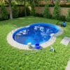 Stahlwandpool Komplettset Comfort Achtform Blau 0,8mm - 3,20m X 5,25m X 1,20m, Eingelassen -Swimmingpool Verkaufsladen Umgebung Achtform Eingelassen comfort Blau HQ 004
