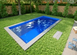 Styroporpool Blau Mit Seitlicher Treppe Oblique - 600 X 300 X 150 Cm