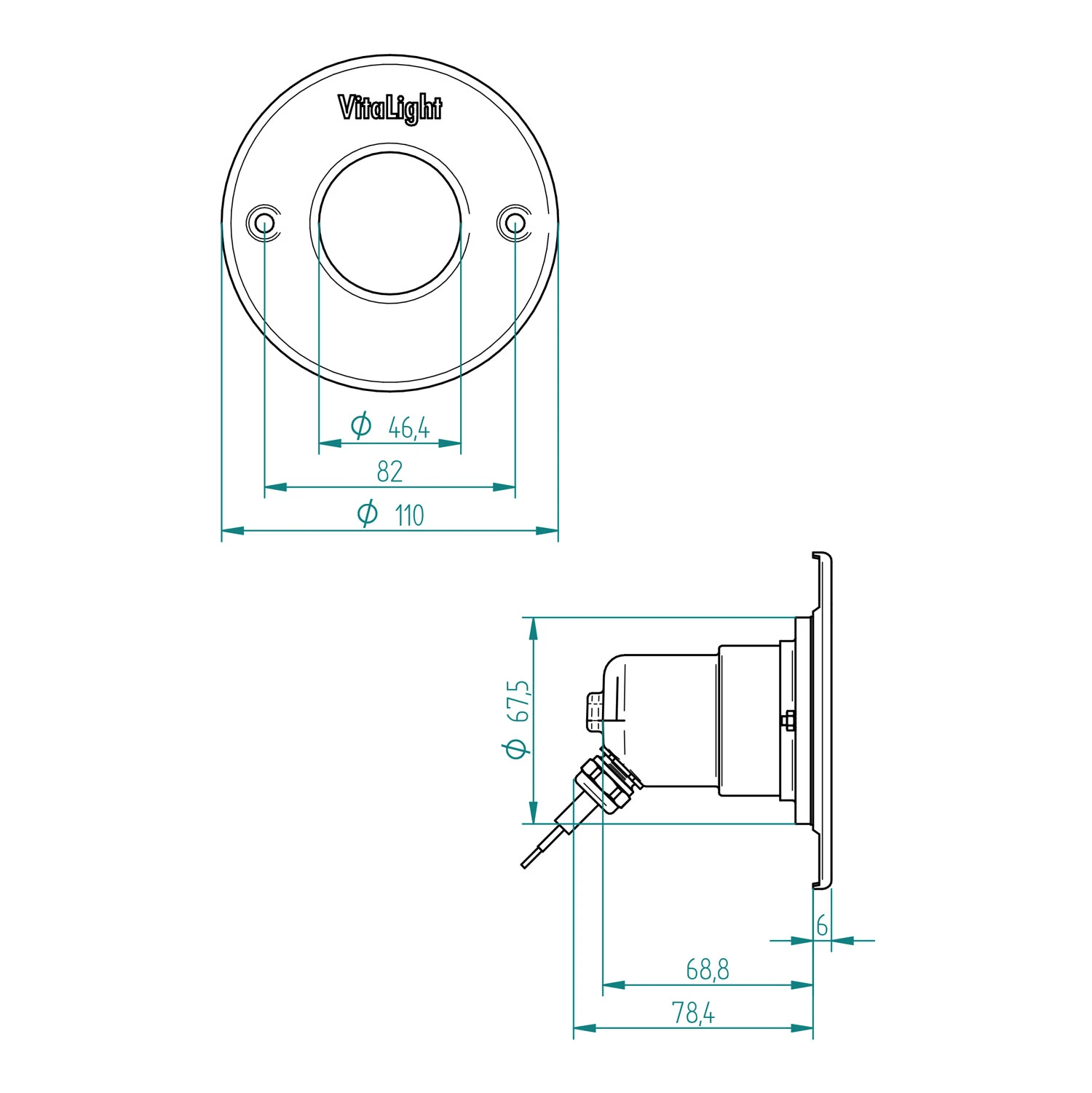 VitaLight Power LED 3.0 Scheinwerfereinsatz 4/4er Rotguss 110 Mm - Tageslichtweiß (6000 K) 4 VitaLight Power LED 3.0 Scheinwerfereinsatz 4/4er Rotguss 110 Mm - Tageslichtweiß (6000 K) – Bild 2