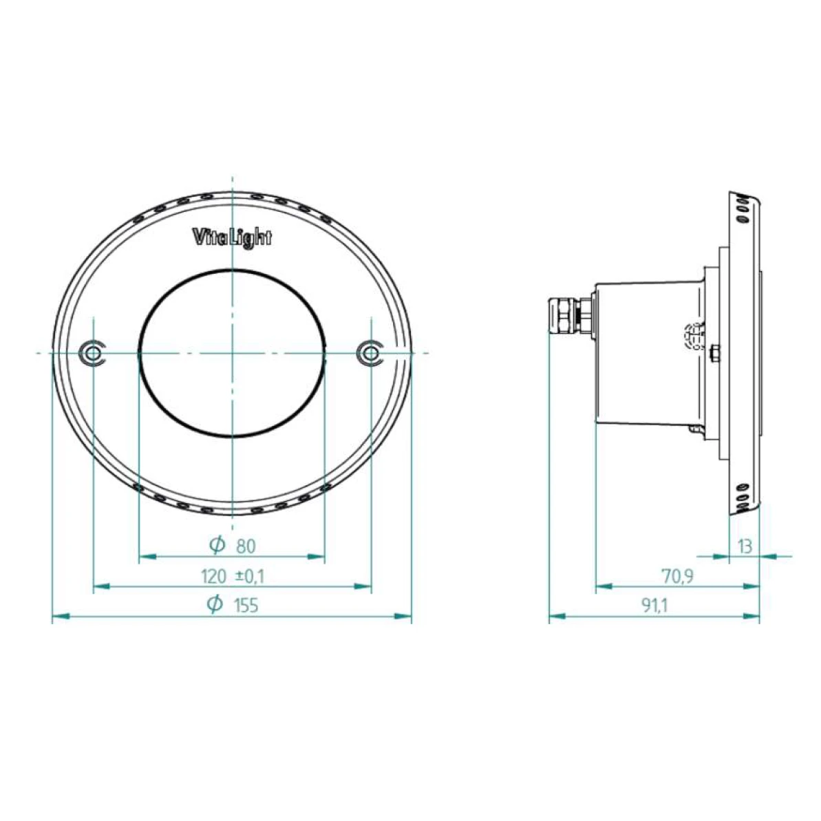 VitaLight Power LED 3.0 Scheinwerfereinsatz 16/4er Bronze 155 Mm - Warmweiß (3000 K) 4 VitaLight Power LED 3.0 Scheinwerfereinsatz 16/4er Bronze 155 Mm - Warmweiß (3000 K) – Bild 2