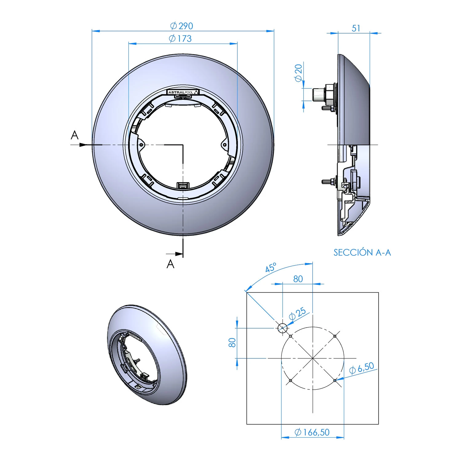 Astralpool Lumiplus FlexiSlim Blende Weiß 4 Astralpool Lumiplus FlexiSlim Blende Weiß – Bild 2