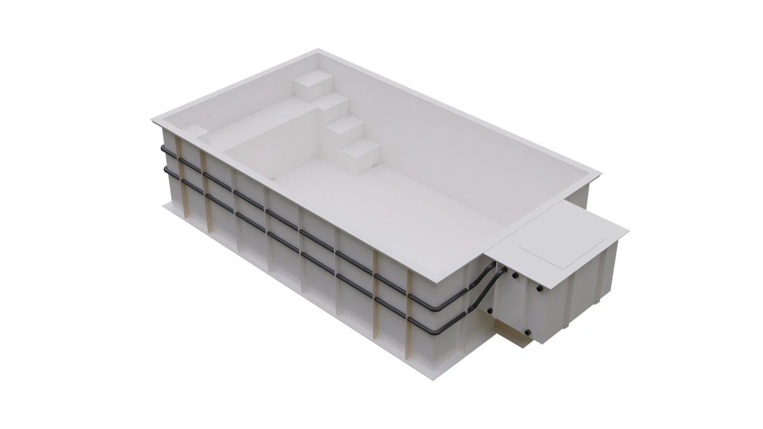 PP-Pool Komplettset Basic Weiß Mit Sicherheitsabdeckung - 5,00 X 3,00 X 1,36 M 3 PP-Pool Komplettset Basic Weiß Mit Sicherheitsabdeckung - 5,00 X 3,00 X 1,36 M