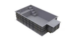 PP-Pool Komplettset Comfort Grau Mit Rollladenabdeckung - 5,00 X 3,00 X 1,36 M