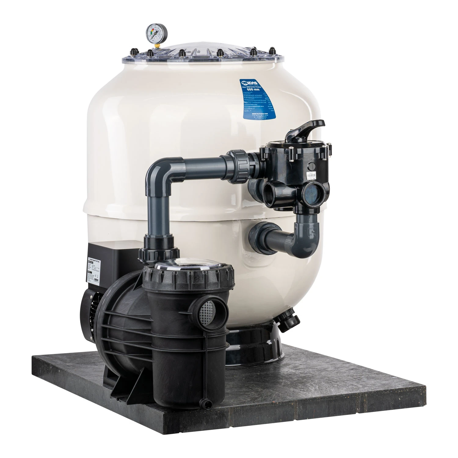 Sandfilteranlage Mida Carbon 600 Mm Mit AquaForte Touchscreen VSP 3 Sandfilteranlage Mida Carbon 600 Mm Mit AquaForte Touchscreen VSP